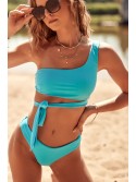 Two-piece asymmetrical blue swimsuit K17 - Online store - Boutique